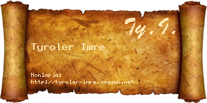 Tyroler Imre névjegykártya